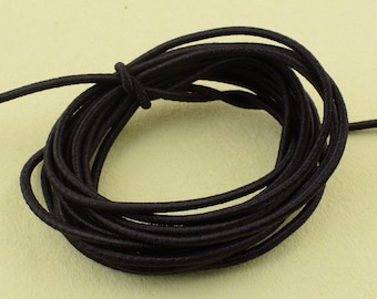 2mm Black Elastic cord,10 Yards Round Elastic Draw cord rope,Nylon/polyester Rubber Stretch String for beading hair tie jewelry making