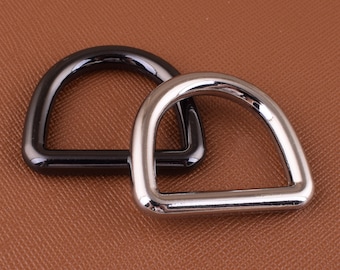 D-Ring,6 Pcs 24 mm Silver/black D Ring,Metal D rings buckles,Non Welded D loop for Handbag Webbing Belt Dog Collar Making Hardware