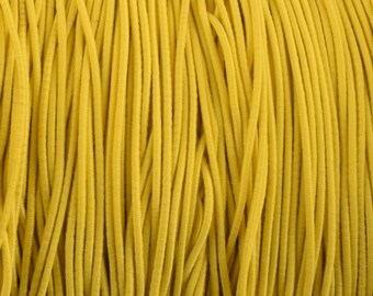 1mm Yellow Elastic cord,25 Yards Round Elastic Draw cord rope,Nylon/polyester Rubber Stretch for Jewelry Beading String hair tie making