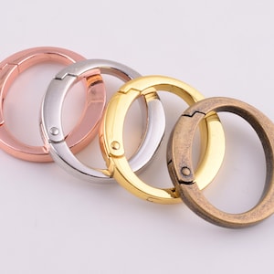 Spring gate rings,Oval push snap hook clasp,21*30mm Rose gold/Silver/Gold/Bronze oval flat spring ring metal gate rings buckles 6 pcs