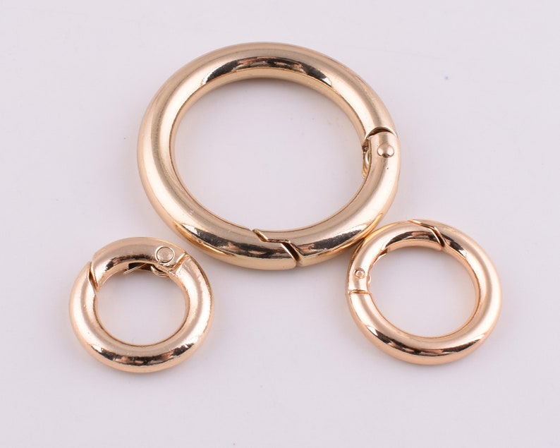 Spring Gates D Rings Spring Gate Rings,rose Gold/light Gold Round Spring O Rings Clasp,11mm ...