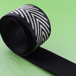 Schwarze Silber Baumwolle Gurtband, 1,5 &#39;&#39;(38mm) Handwerk Jacquard Band, Geldbörse Band gewebt Band, Großhandel geometrische Gurtband für Griff Rucksäcke machen