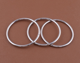 Metal O rings,40mm Silver round strap rings,Large loop rings O-rings buckle for for purse strap embellish macrame hardware 10 pcs