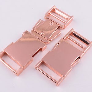 Metal Release Side Buckle,1 inch Rose gold quick release buckle,25mm Dog Collar Backpack adjustable buckles,Belt strap Clip Lock hardware