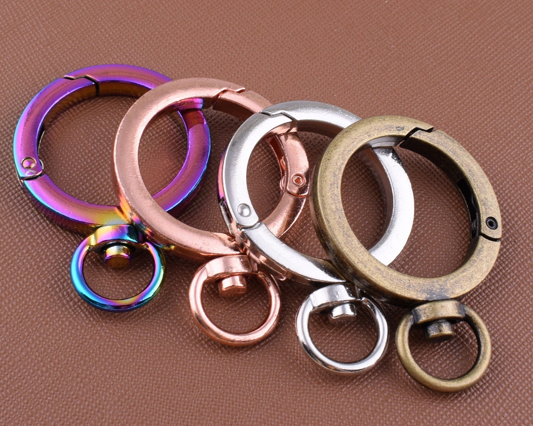 Spring Gate Round Ring 1 Inch Spring Gate Ring,26mm Rainbow/rose Gold/silver/bronze Round ...