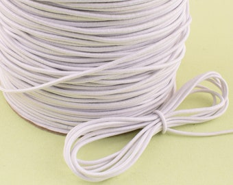 2mm Elastic cord,White Round Elastic Draw cord rope,Rubber Stretch String for mask beading hair tie bracelet cord jewelry DIY making