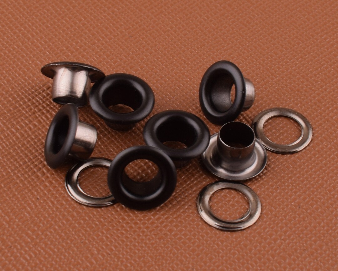100 Sets Black Eyelets,eyelets With Washer,5 Mm Copper Grommets Eyelets
