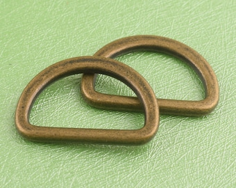 Bronze 3/4 inch d ring metal d loop d ring for bags backpack and webbing belt  making