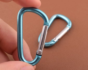 Blue key ring keychains Carabiner aluminum carabiner hook clasps,Carabiner Camp Snap hook for key chains