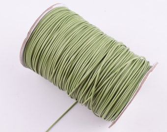 Green Waxed cord,1mm Korean Waxed Polyester Cord,Braided Wax rope beading string for bracelets necklace jewelry craft making 20/50 yards