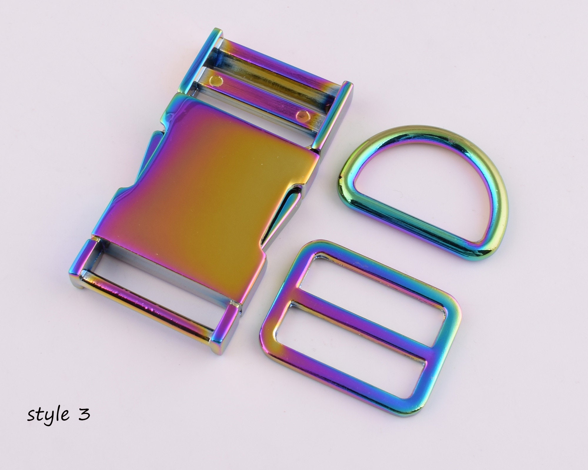 Rainbow Dog Collar Hardware Kit 1 Inch Metal Pet Collar Set Etsy