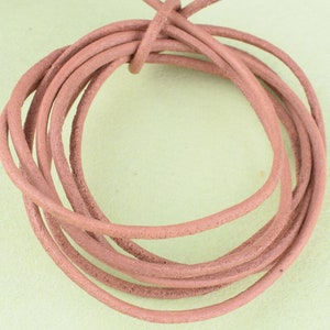 Leather cord,2mm Light Brown Round leather cord,Natural Cowhide Leather beading Bracelet string Cord,Genuine leather Cord for jewelry making