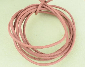 Leather cord,2mm Light Brown Round leather cord,Natural Cowhide Leather beading Bracelet string Cord,Genuine leather Cord for jewelry making