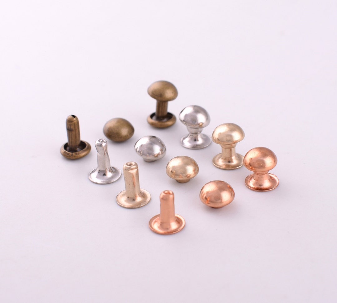 Double Cap Rivets-stud 5mm Mini Rivets Metal Buttons Double Head Purse ...