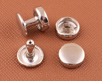 Rivet,10*11mm Silver double cap rivets,metal round rivet studs,rapid rivets for purses/handbag/clothing/crafts/leather working 50sets