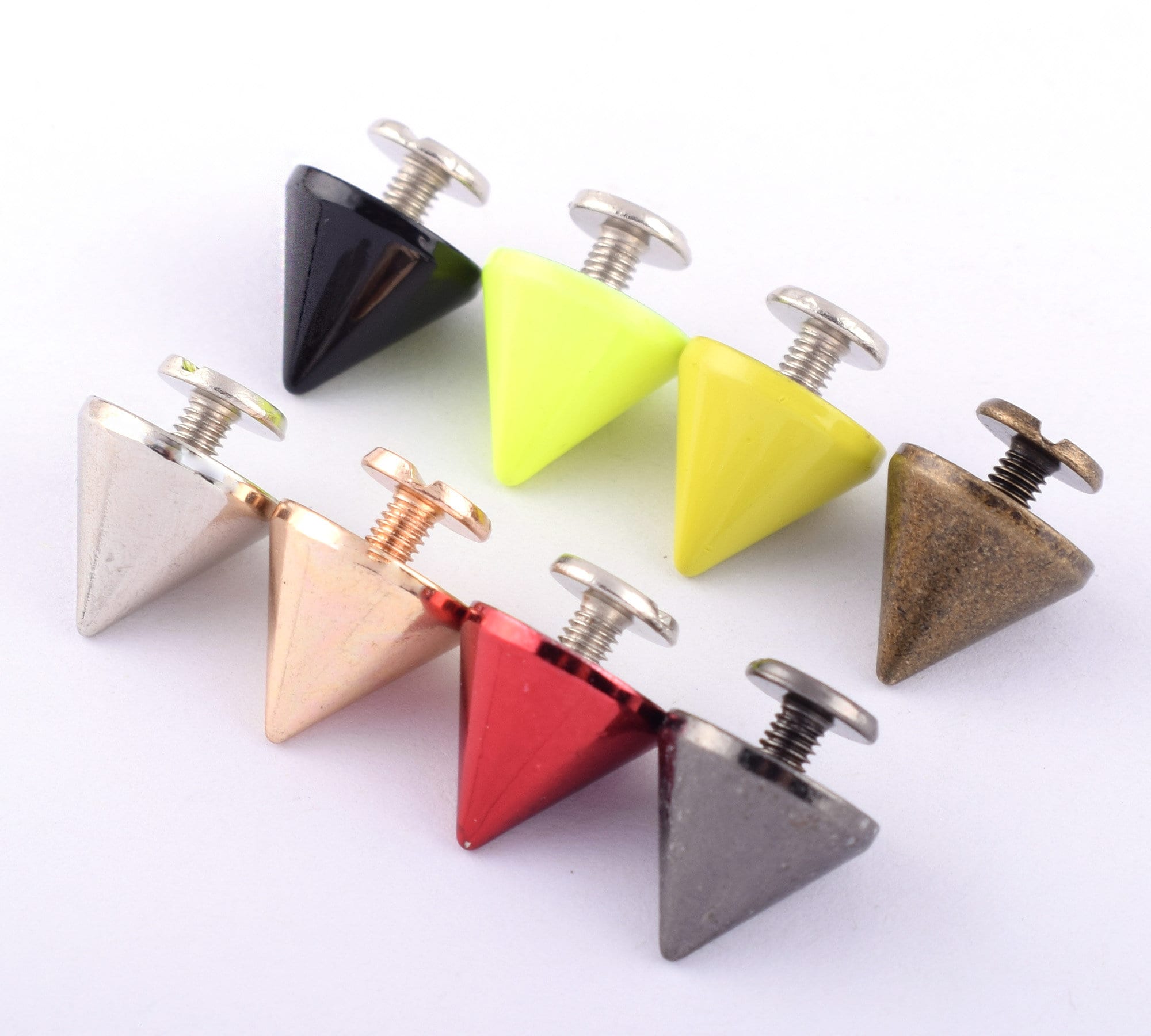 Metal Silver Screwback Spike Cone Punk Studs for Clothing, Bags