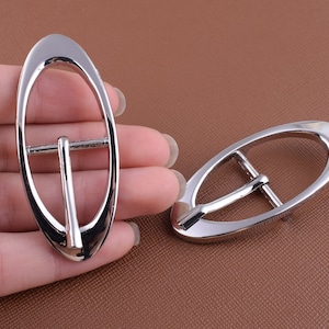 Oval Gürtelschnallen, 20 mm Silber ovale Mittelsteg Schnallen, Metall anpassen Pin Gürtelschnalle für die DIY-Herstellung - 4 Stk