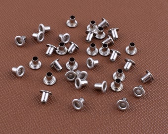 Mini eyelet grommet,2mm hole metal grommets eyelets small silver rapid eyelets for leather/canvas craft hardware 200 pcs