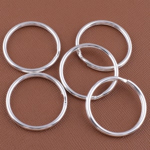 30mm Round key rings,Shiny silver O rings Double Split key rings,Keychain Rings loop buckle for key fob/lanyard hardware 20 Pcs