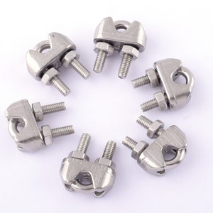 Wire Rope Cable Clamp 304 Stainless Steel Wire Rope Clip,Silver Wire Cable Clamps Heavy Duty U Bolt Saddle Fastener Size Of 5mm 4mm 3mm 2mm