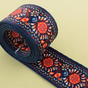 Jacquard ribbon,Soft Ethnic webbing,1.5&#39;&#39;(38mm)Colorful flower design pattern webbing,Belt Bag Strap,Wholesale DIY Sewing webbing