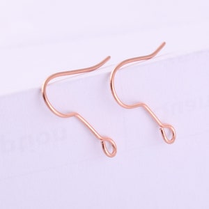 Rose Gold Earring Hooks Wires Earring Wires Ear Hooks Fish Hook Ear Wire French Hook Wires DIY Jewelry Making Earring Findings 50pcs
