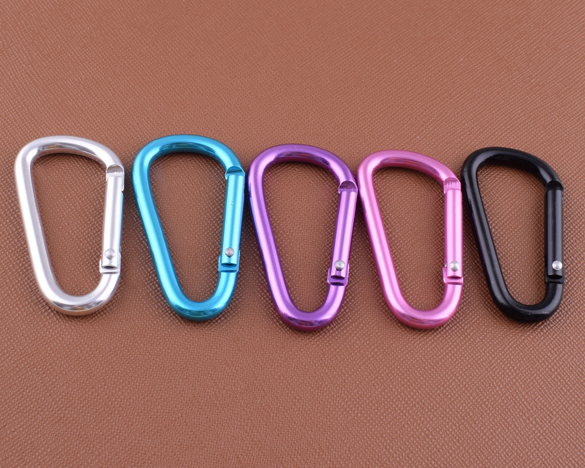 6 Pcs Aluminum Carabiner Black Key Ring Carabiner Key Ring Clip  Carabiner,carabiner Hook Clasp Keychain for Bag/handbag/diy Making 