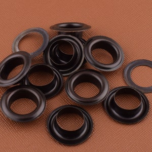 12 mm Black Eyelet Grommets with washer, 50/100sets Round Grommets Eyelets,Metal eyelets For Belt Clothes Leather  making.