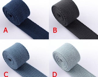 25mm Webbing Strap Cotton Webbing,1'' Solid Webbing Canvas Woven Tape Webbing For Backpacks Handle Dog Collar Making By The Yard
