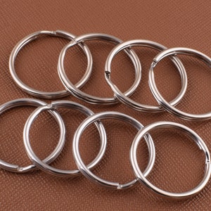Silver Split Jump Rings,Split Key Rings,1 inch Round Split Key Ring Hang Chain Hook DIY Craft Key Fob Hardware Accessories 40 Pcs