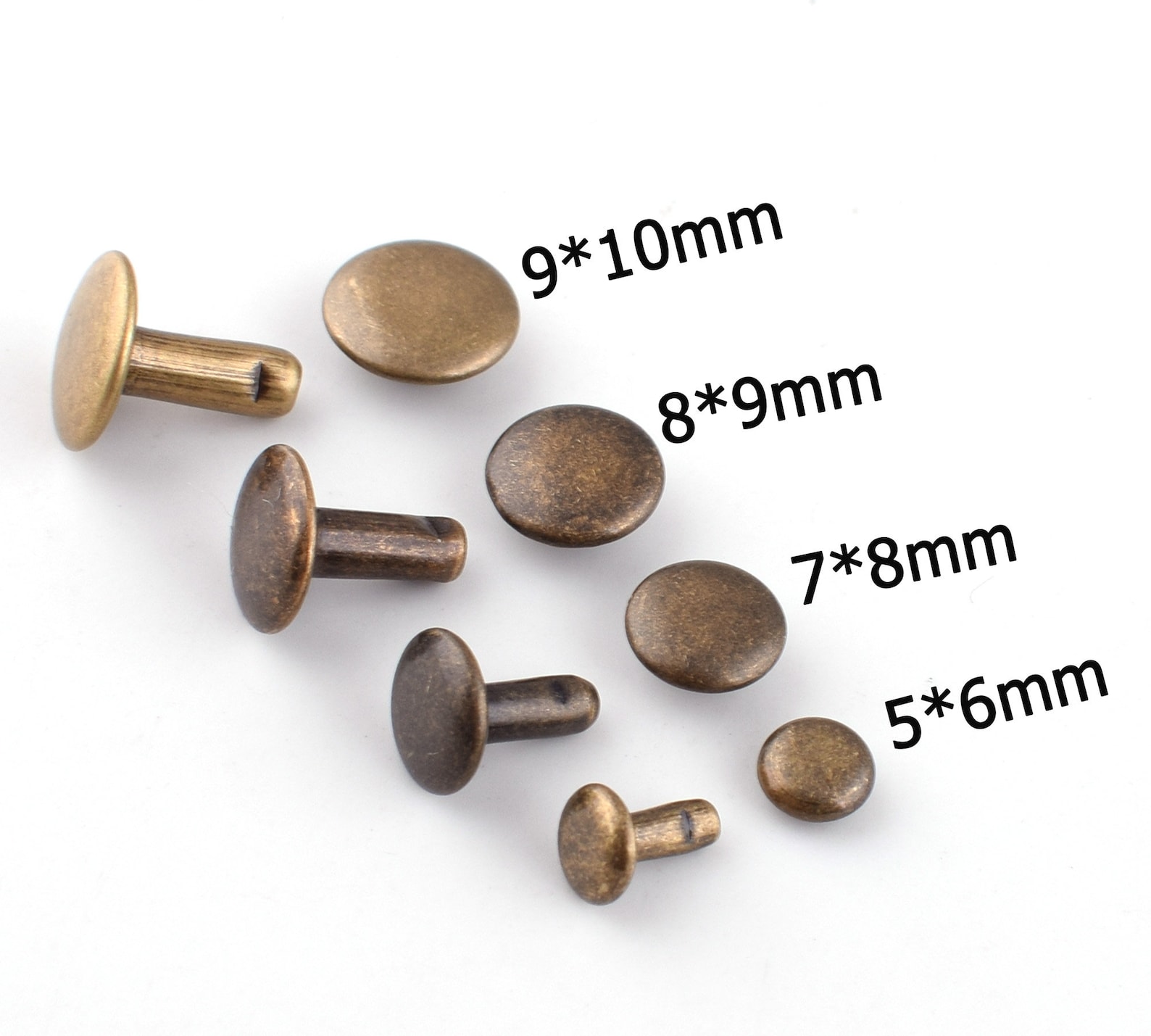Bronze Rivets Studs Double Cap Rivets Rapid Rivets Decorative Etsy