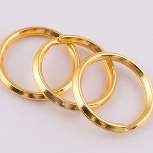 Split key rings,20 mm round keychain rings double split rings gold key rings,Small iron key fob O rings lanyard rings hardware 50 pcs