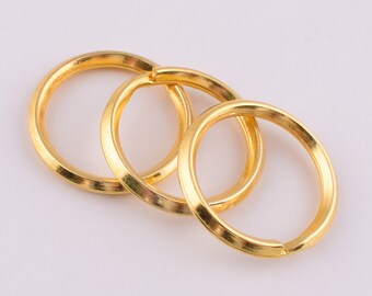 Split key rings,20 mm round keychain rings double split rings gold key rings,Small iron key fob O rings lanyard rings hardware 50 pcs