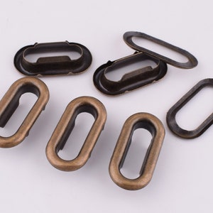 100 sets Oval Eyelet with washer,3/4&#39;&#39; Bronze Oval Grommets Eyelets 19*6(inner) mm Metal eyelets For Clothes Leather craft making