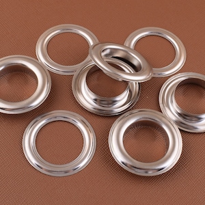 Silver round Eyelets,21*35mm Large hole Eyelets grommet with washer,Metal grommet eyelet for curtain/Leather working,30 Sets