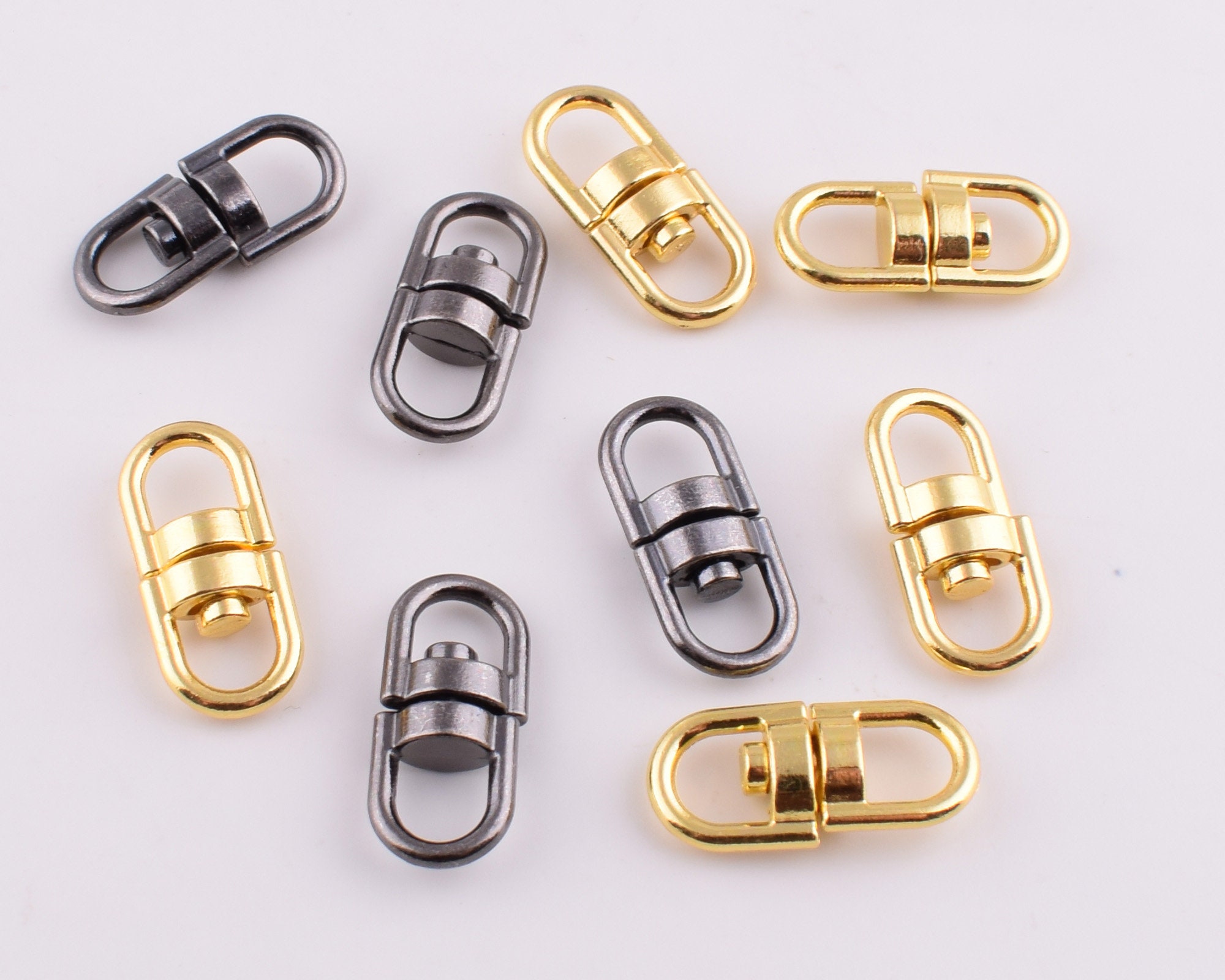20Pcs Light Gold lobster swivel clasps key ring, Lobster Clasp,Swivel Clasp  Connector for Keychains,Strap for Purse Clip Add On, 33 x 12mm
