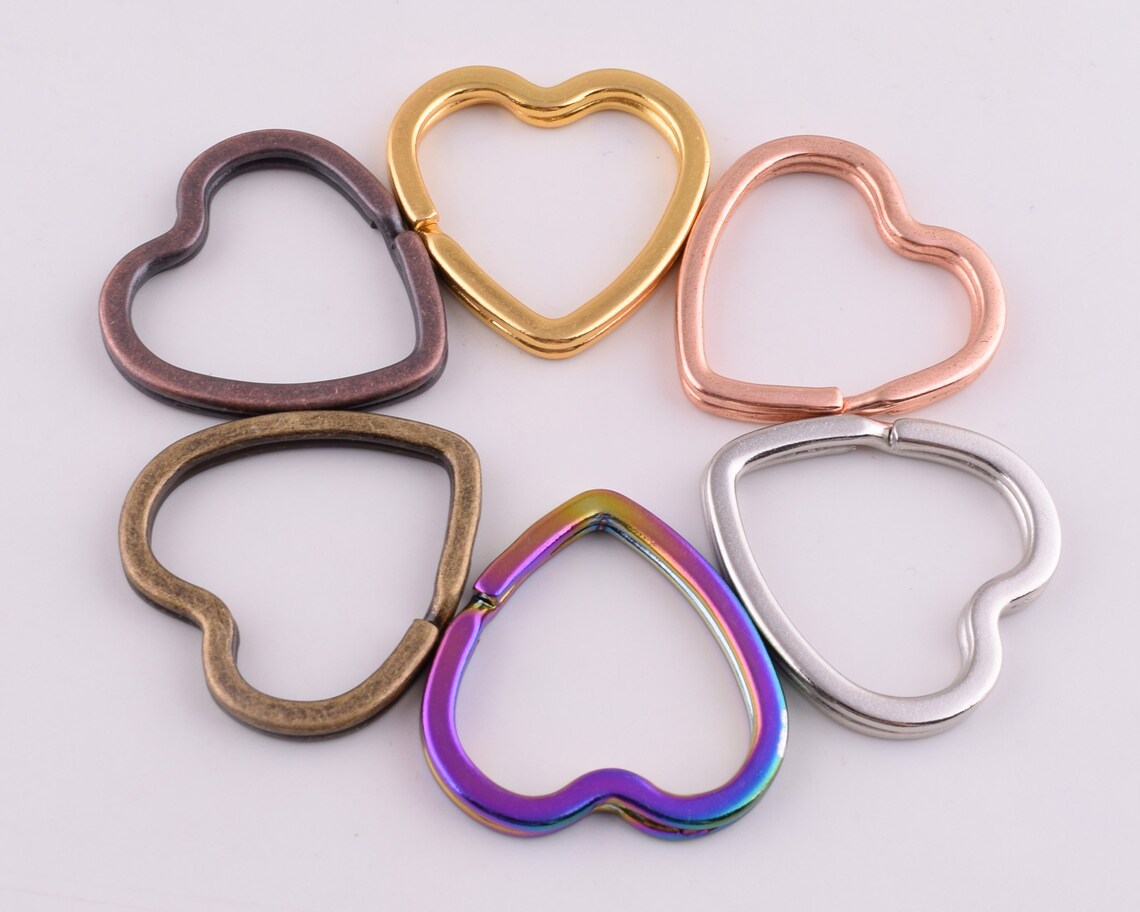 Heart key rings keychain ring15 pcs 31mm rose Etsy