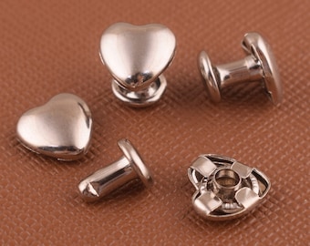 Heart shaped rivet silver rivets Double Cap Rivets rivet studs  for leather working