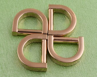 Oro claro D-Rings d círculo d bucle metal 6 piezas 13 mm D anillo para el bolso monedero de fabricación de hardware