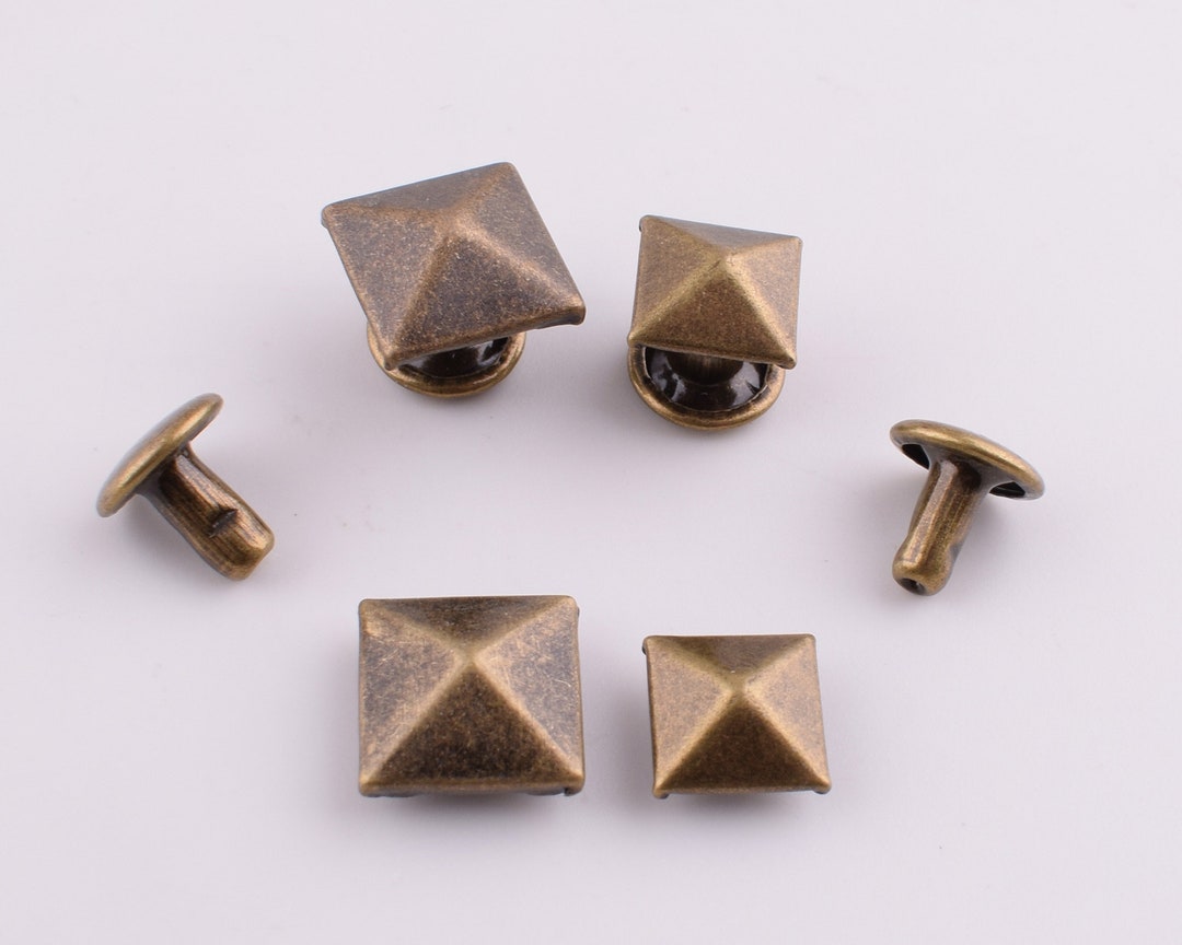 Pyramid Rivet Snap Pyramid Rivets Studs,8mm 10mm Metal Rivets,bronze Double Cap Rivets for ...