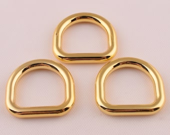 17 mm D anillos oro D anillo d bucle d círculos, metal D anillo bolso hardware para bolso de cuello de perro, 4 piezas / 20 piezas