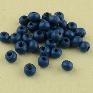 Dark blue mini small wood beads,5 mm Round tiny wood beads,Natural wood beads,DIY Craft wood beads Lead Free jewelry beads
