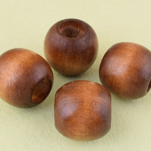 Wooden bead,20mm Brown wood Beads,Round wood ball beads,Large Hole DIY Craft Wooden Bead,Boho Spacer Wood Beads For Jewelry DIY Making