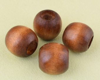Wooden bead,20mm Brown wood Beads,Round wood ball beads,Large Hole DIY Craft Wooden Bead,Boho Spacer Wood Beads For Jewelry DIY Making