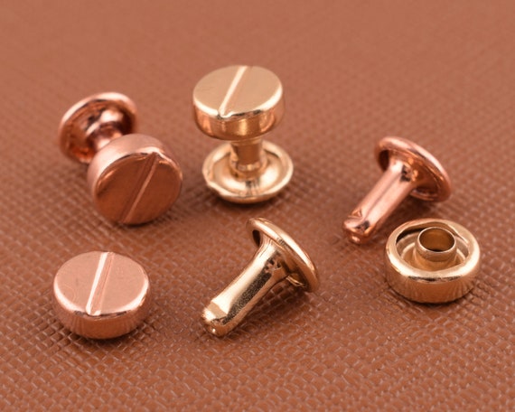 Or/Rose or rivet métal Goujons ronds 7mm8mm Double Cap rivets pour cuir,  fournitures matérielles en cuir Craft -  France