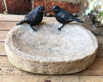 Resin Outdoor Garden Climbing Hedgehog Bird Bath Feeder Dish Sculpture Ornament