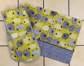 Ulster Weavers Night Owl Kitchen Cotton Hand Dry Tea Towel Double Oven Gloves