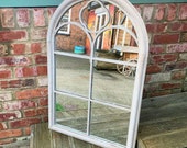 Large Decorative Church Gothic Arched Door Metal Frame Garden Wall Mirror 96cm