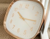 New Modern Retro Round White Copper Home Kitchen Quartz Round Wall Clock 25cm