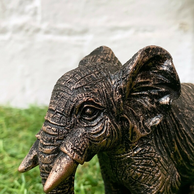bronze elephant garden statue